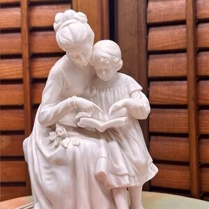 Vintage Lenwile Ardalt Japan Bisque Porcelain Nightlight Lamp Mother/Daughter